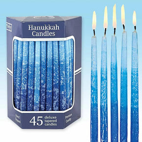Deluxe Tapered Long Chanukah Candles - Blue/White - The Weitzman Museum Store - CC-77