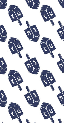 Denim Dreidel - Printed Guest Towel– Chanukah / Hanukkah - The Weitzman Museum Store - 
