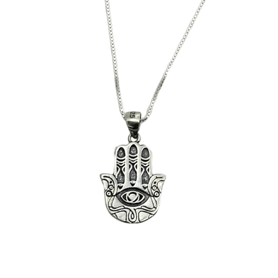 Design Hamsa Necklace w/Eye - The Weitzman Museum Store - AVJ - 425