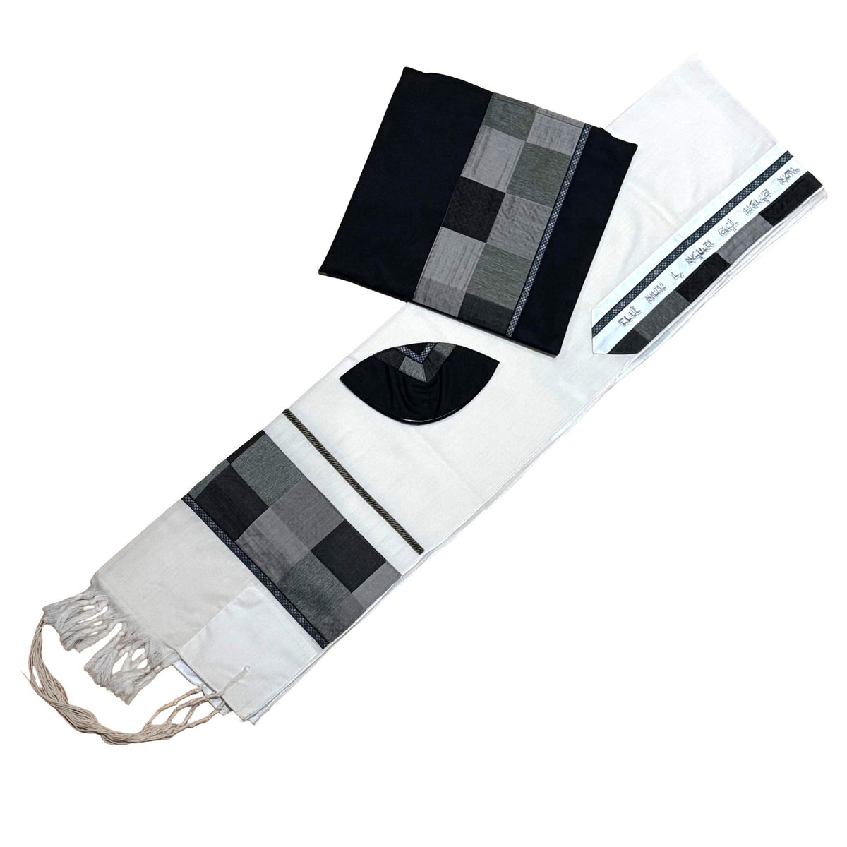 Earth Tones on Cream Cream Eretz Tallit - The Weitzman Museum Store - T-2208