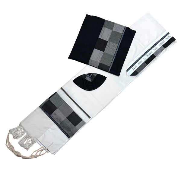 Earth Tones on Cream Cream Eretz Tallit - The Weitzman Museum Store - T-2208