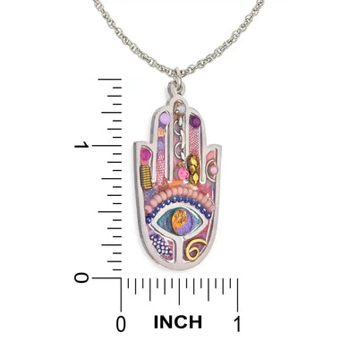 Elegant Purple Hamsa Necklace - The Weitzman Museum Store - 1432412PU
