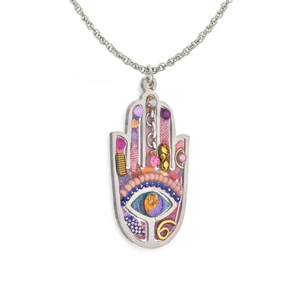 Elegant Purple Hamsa Necklace - The Weitzman Museum Store - 1432412PU