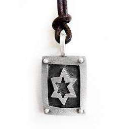 Men's Star of David Sterling Silver  on Leather cord