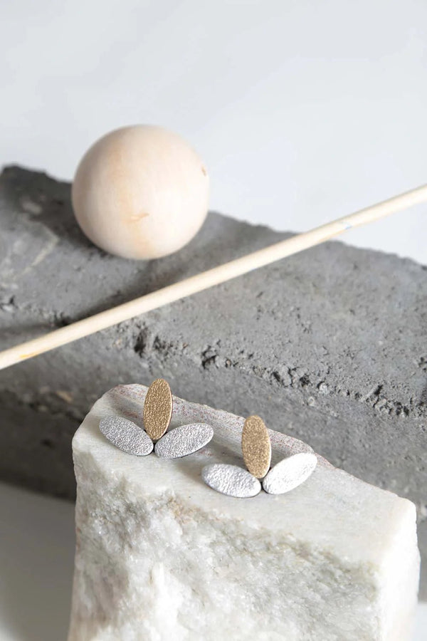 Emma Earrings - Small Silver + Gold - The Weitzman Museum Store - EM02SG - JE