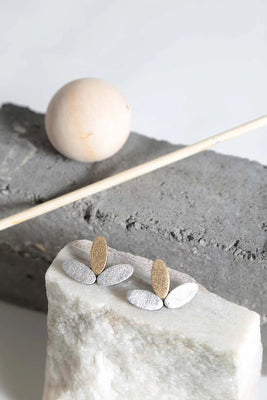 Emma Earrings - Small Silver + Gold - The Weitzman Museum Store - EM02SG - JE