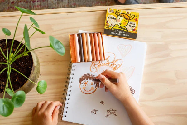 FILANA Organic Beeswax 8 Skin Tones Stick Crayons - The Weitzman Museum Store - 