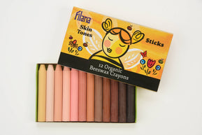 FILANA Organic Beeswax Crayons:12 Skin Tones Colors in Stick - The Weitzman Museum Store - 