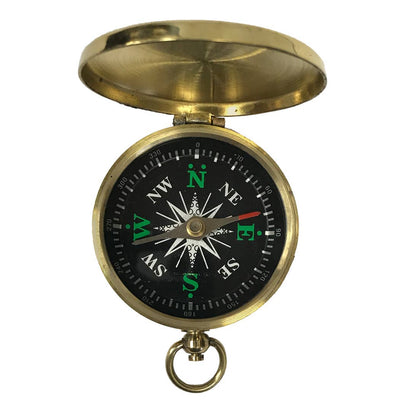 Flip - Top Solid Polished Brass Pocket Compass, 1 - 3/4" - The Weitzman Museum Store - 6498