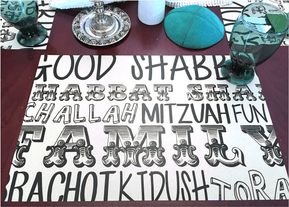 Fonts Shabbat Placemats - The Weitzman Museum Store - 7 - 847384018445