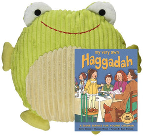 Frog Pillow and Kids' Haggadah Gift Set - The Weitzman Museum Store - nmajhflipbitset