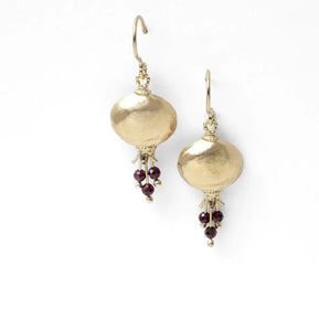 Garnet & Gold Vermeil Pomegrante Earrings - The Weitzman Museum Store - 529612
