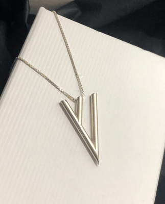 Geometric Silver Shin Necklace - The Weitzman Museum Store - 7 - 847384017158