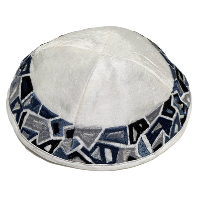 Geometry Black/Grey Kippah - The Weitzman Museum Store - EMYME10BL