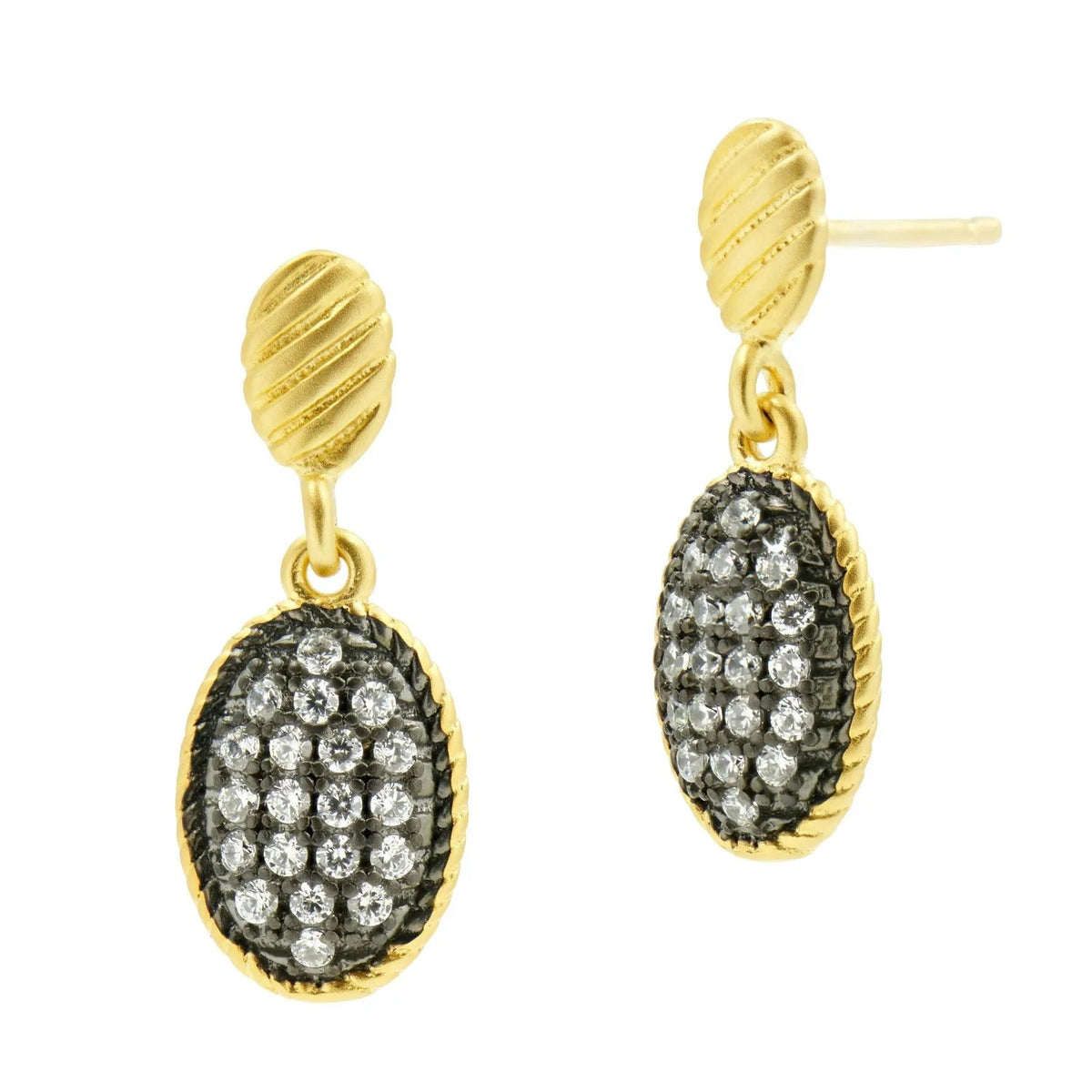 Gilded Cable Pave Drop Earrings - The Weitzman Museum Store - GCYKZE08