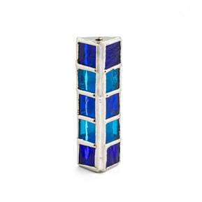 ‎Glass and Silver Mezuzah - Blue - The Weitzman Museum Store - 713517