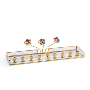 Glass Flowers Menorah - The Weitzman Museum Store - 713537
