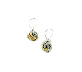 Gold and Silver Knotted Piano Wire Earrings - The Weitzman Museum Store - 261