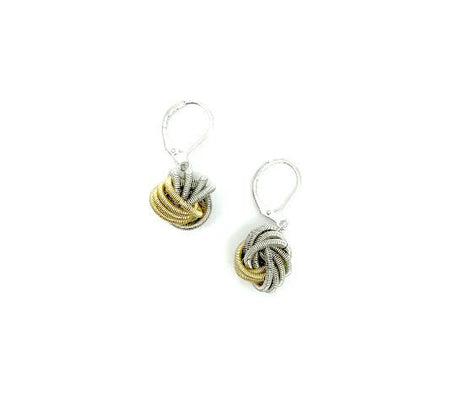 Gold and Silver Knotted Piano Wire Earrings - The Weitzman Museum Store - 261
