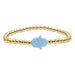 Gold Beaded Opal Hamsa Bracelet - The Weitzman Museum Store - blue3mmgold