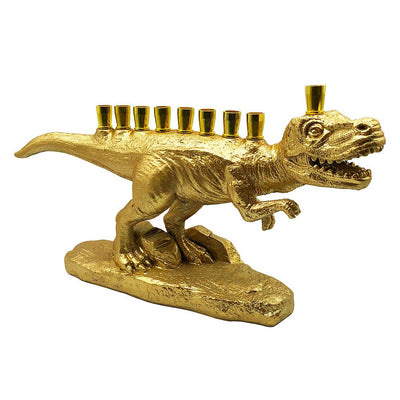 Gold Dinosaur Menorah - The Weitzman Museum Store - MR - DINO - GD