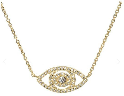 Gold Evil Eye w/ Crystals Necklace - The Weitzman Museum Store - 7 - 847384017308