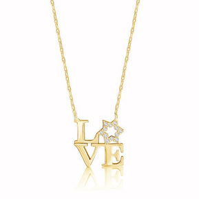 Gold Love Letter Square Necklace - The Weitzman Museum Store - love_square yellow