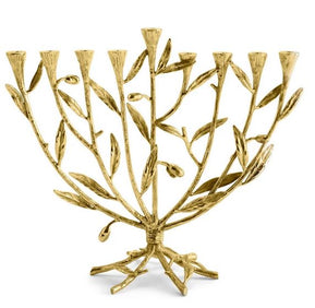 Gold Olive Branch Menorah - The Weitzman Museum Store - 112489