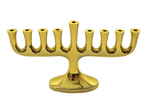 Gold Sleek Menorah - The Weitzman Museum Store - ZJ - TIF - MEN - G