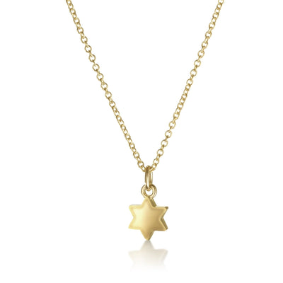 14K Dainty Star Necklace w/16" Chain