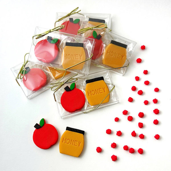 Gourmet Marzipan Rosh Hashanah Apples & Honey Candy Duets - The Weitzman Museum Store - 