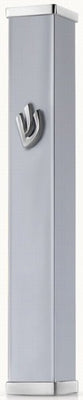 Gray Blue Simple Metal Mezuzah - The Weitzman Museum Store - 4163