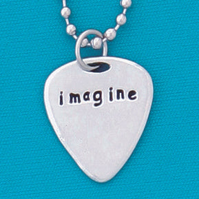 Guitar Pick/ Imagine 18" Single Charm Necklace - The Weitzman Museum Store - JNC-69*
