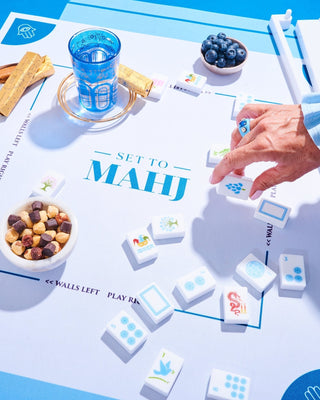 Hamsa Mahjong Mat in Pink, Green or Blue - The Weitzman Museum Store - 