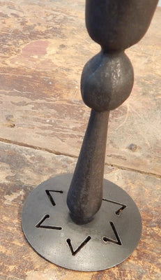 Hand - forged Iron Shabbat Candle Holders By Blackthorne Forge - The Weitzman Museum Store - 7-847384007812