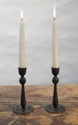 Hand - forged Iron Shabbat Candle Holders By Blackthorne Forge - The Weitzman Museum Store - 7-847384007812