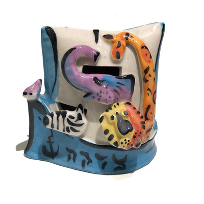 Hand Painted Ceramic Noah's Ark Tzedakah Box - The Weitzman Museum Store - ZB-458