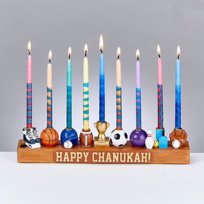 Hand - Painted Resin Sports Menorah - The Weitzman Museum Store - MFR-19