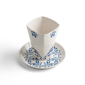 Handmade Square Kiddush Cup with Saucer - The Weitzman Museum Store - 710350