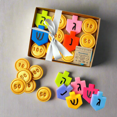 Hanukkah Dreidel & Gelt Marzipan - The Weitzman Museum Store - 