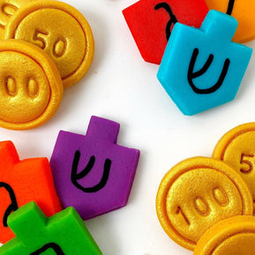 hanukkah dreidel & gelt tiles - The Weitzman Museum Store - sku-33083315617869