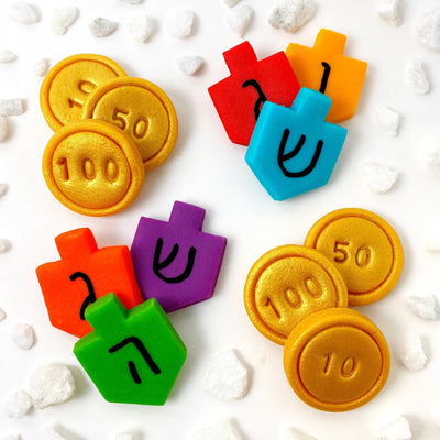 hanukkah dreidel & gelt tiles - The Weitzman Museum Store - sku-33083315617869