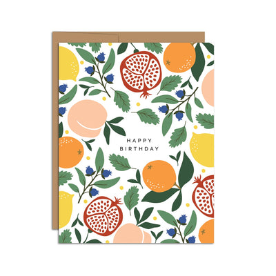 "Happy Birthday" Fruits Pattern Birthday Greeting Card - The Weitzman Museum Store - BDY801