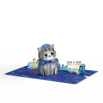 Happy Hanukkah Cat Pop - Up Card - The Weitzman Museum Store - LP3317