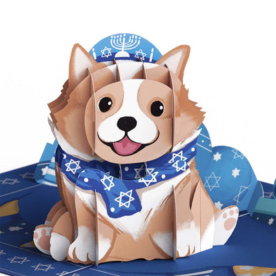 Happy Hanukkah Dog Pop - Up Card - The Weitzman Museum Store - LP3316