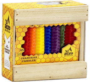 Honeycomb Beeswax Chanukah Candles - Multi - color - 45 Pack - The Weitzman Museum Store - 28333