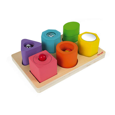 I Wood | Shapes & Sounds | 6 Block Puzzle | 12 Months+ - The Weitzman Museum Store - J05332