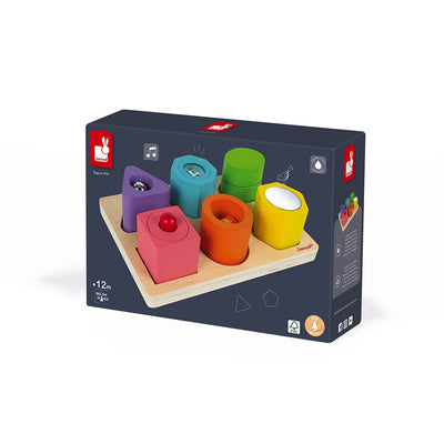 I Wood | Shapes & Sounds | 6 Block Puzzle | 12 Months+ - The Weitzman Museum Store - J05332