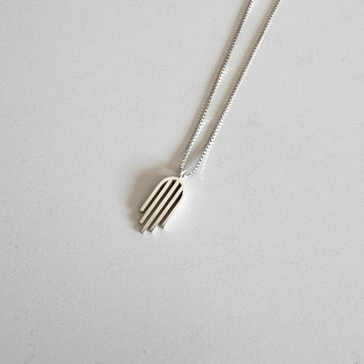 Sleek Sterling Hamsa Pendant