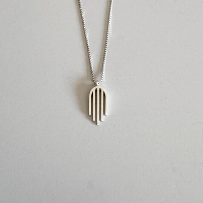 Sleek Sterling Hamsa Pendant